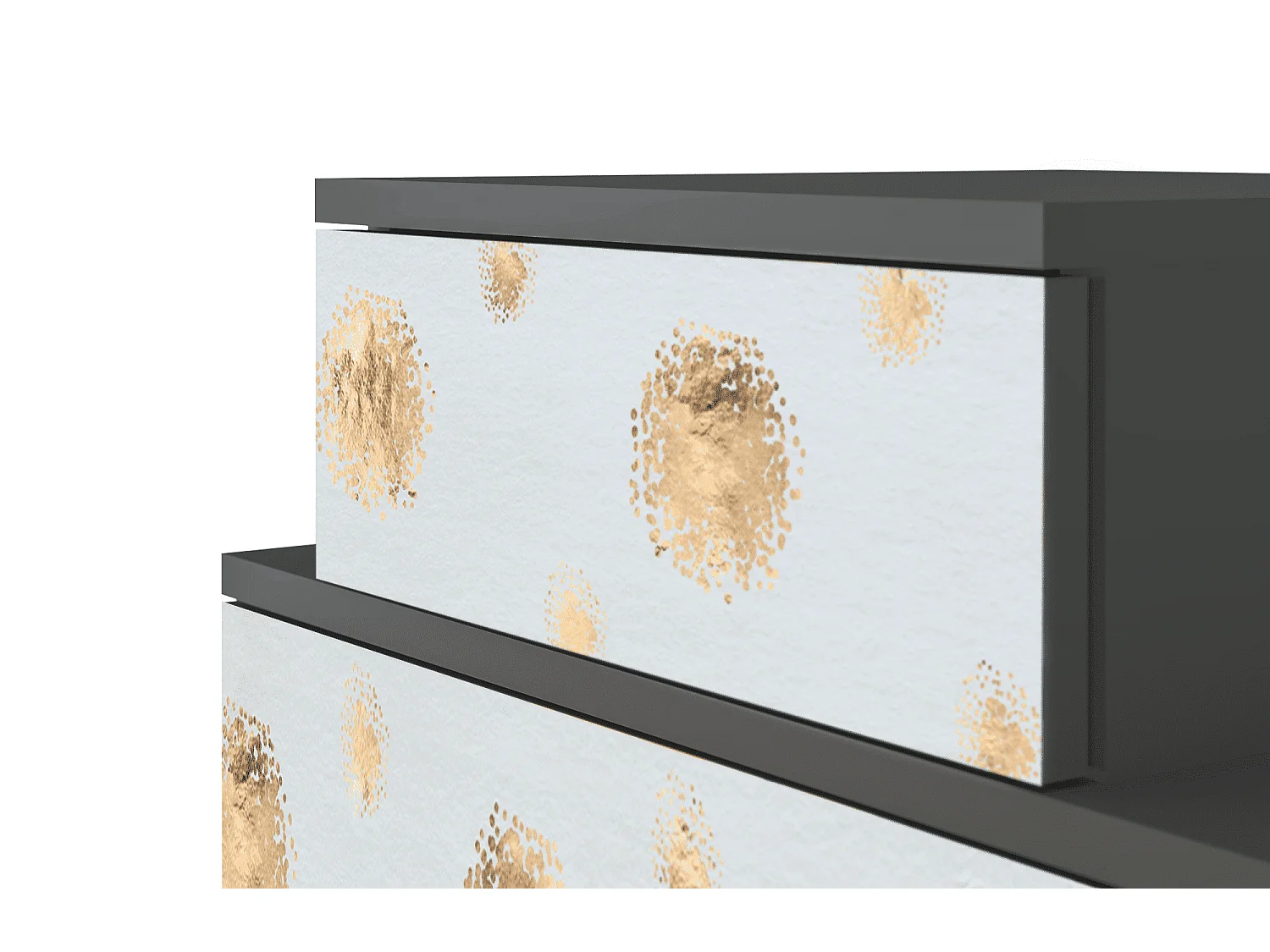 Stolik nocny - 58х58х41 cm - NS1 - Sky Latte, Antracyt