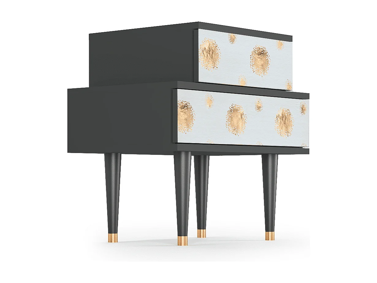 Stolik nocny - 58х58х41 cm - NS1 - Sky Latte, Antracyt