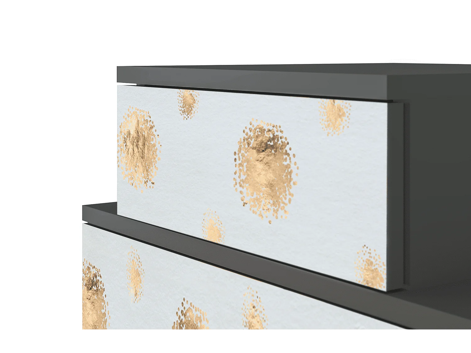 Stolik nocny - 58х58х41 cm - NS1 - Sky Latte, Antracyt