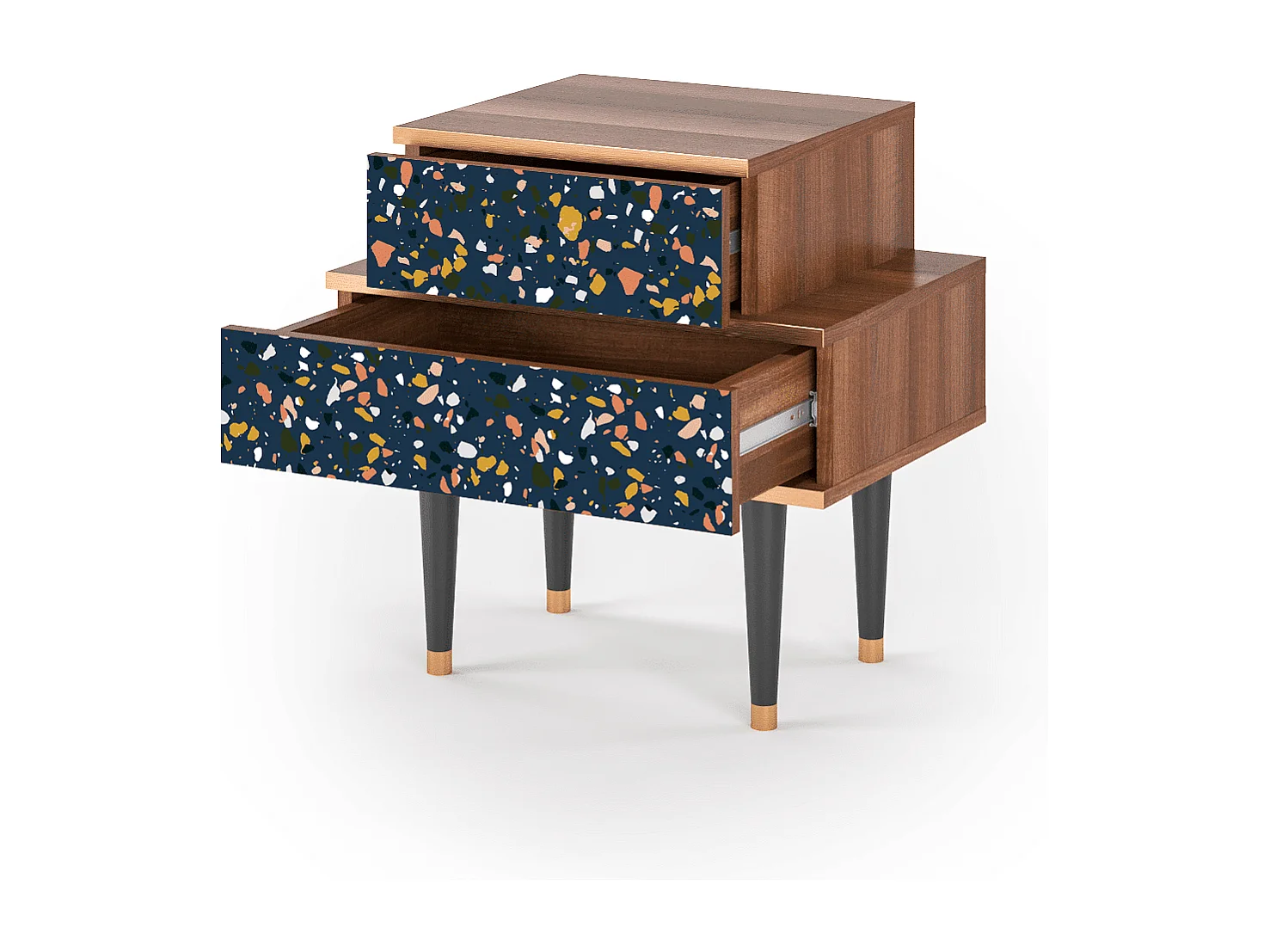 Table de nuit - 58х58х41 cm - NS1 - Night Sky Langhterns, Noyer