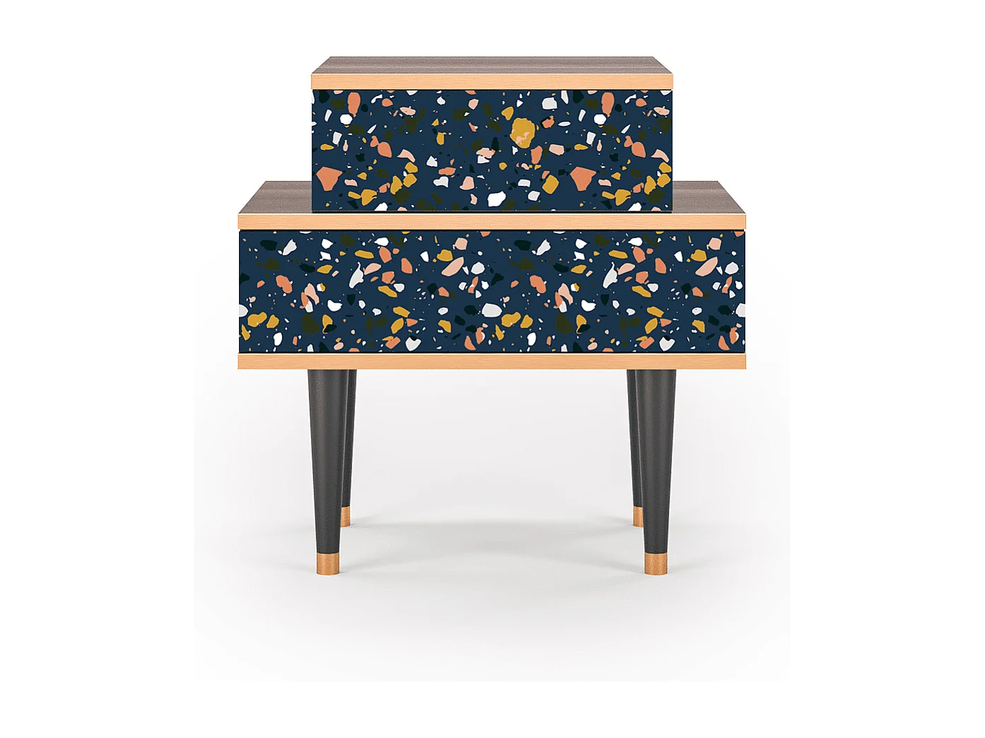 Table de nuit - 58х58х41 cm - NS1 - Night Sky Langhterns, Noyer