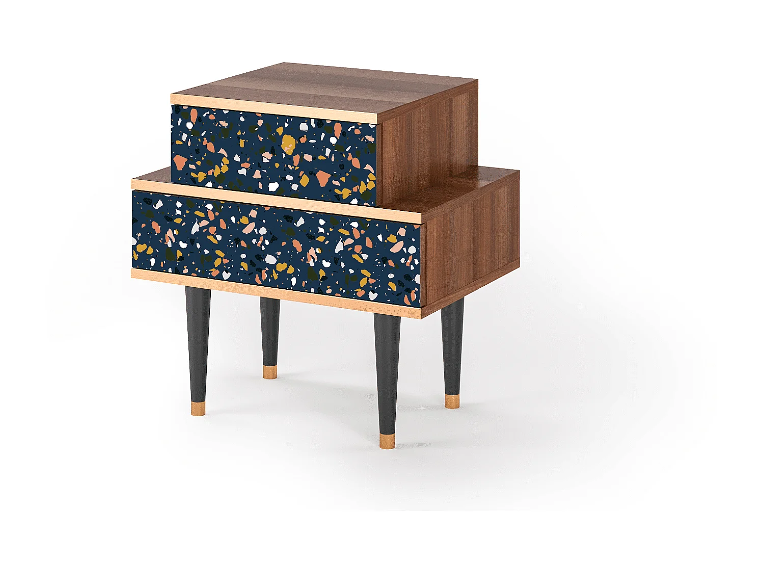 Table de nuit - 58х58х41 cm - NS1 - Night Sky Langhterns, Noyer