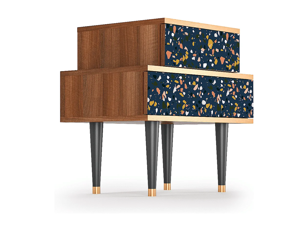 Table de nuit - 58х58х41 cm - NS1 - Night Sky Langhterns, Noyer