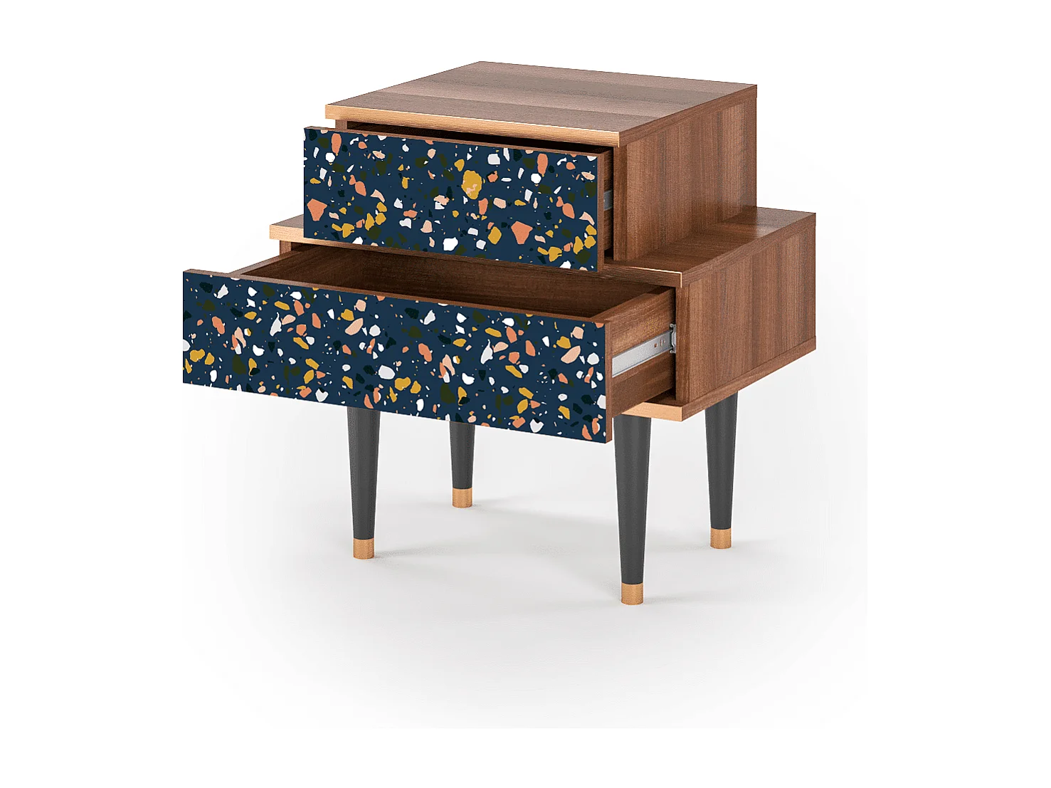 Table de nuit - 58х58х41 cm - NS1 - Night Sky Langhterns, Noyer