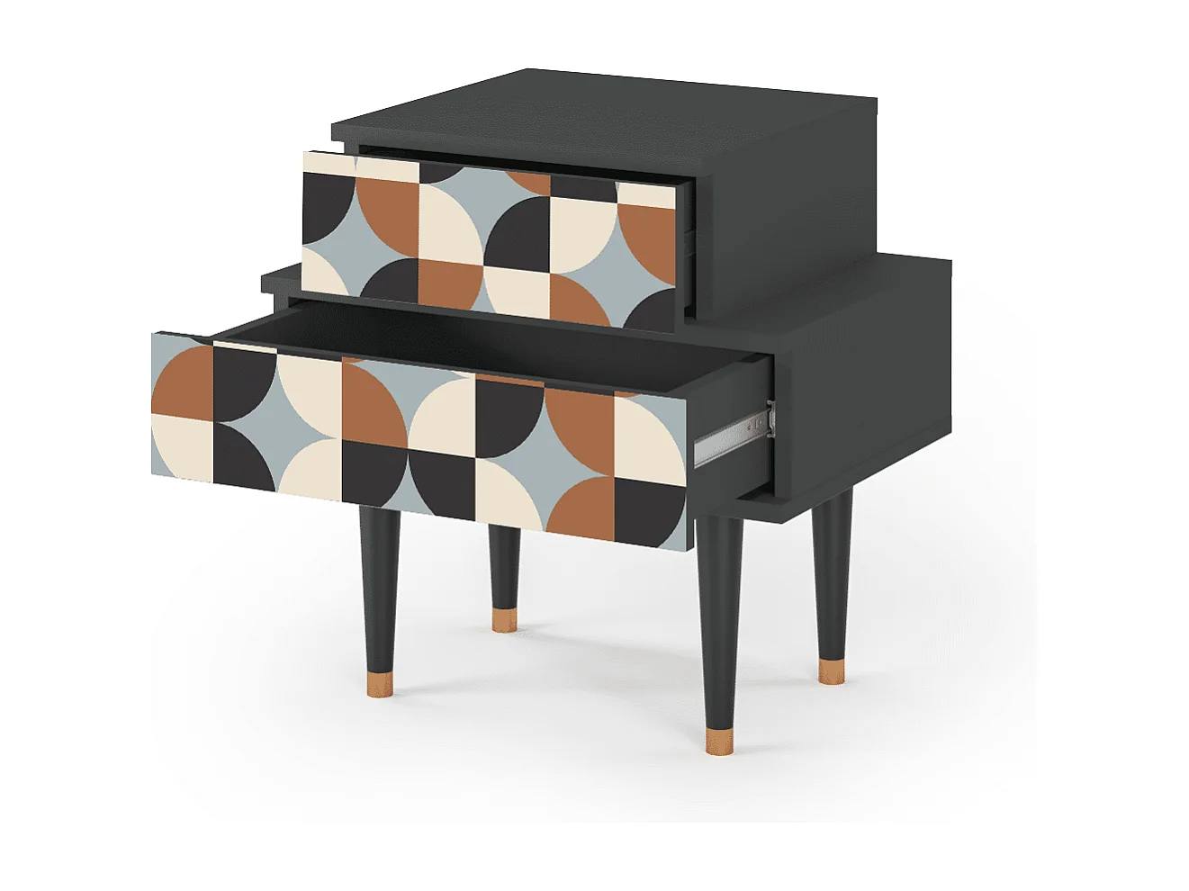 Table de nuit - 58х58х41 cm - NS1 - Brown Sensation, Anthracite