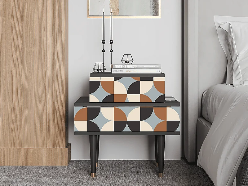 Nachtkastje - 58х58х41 cm - NS1 - Brown Sensation, Antraciet