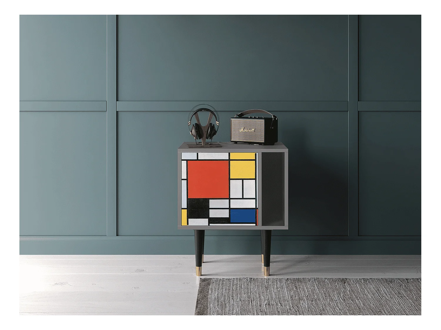 Table de nuit - 57х69х48 cm - S2 - Composition, Gris