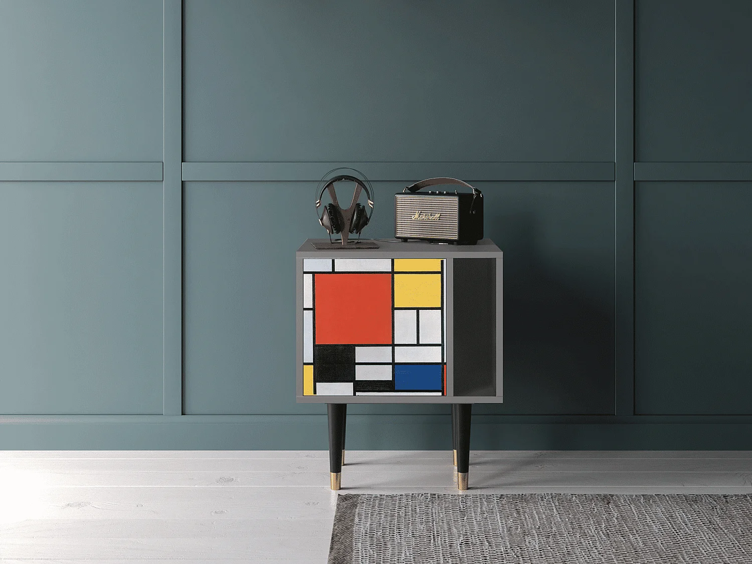 Table de nuit - 57х69х48 cm - S2 - Composition, Gris