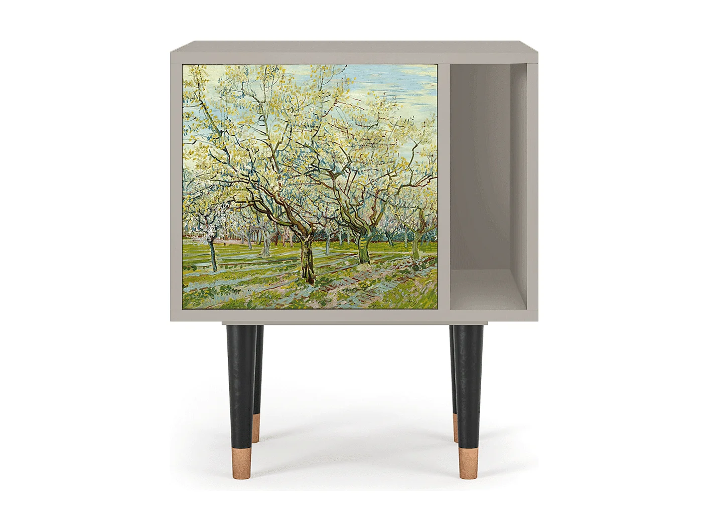 Stolik nocny - 57х69х48 cm - S2 - The Biały Orchard, Piaskowy