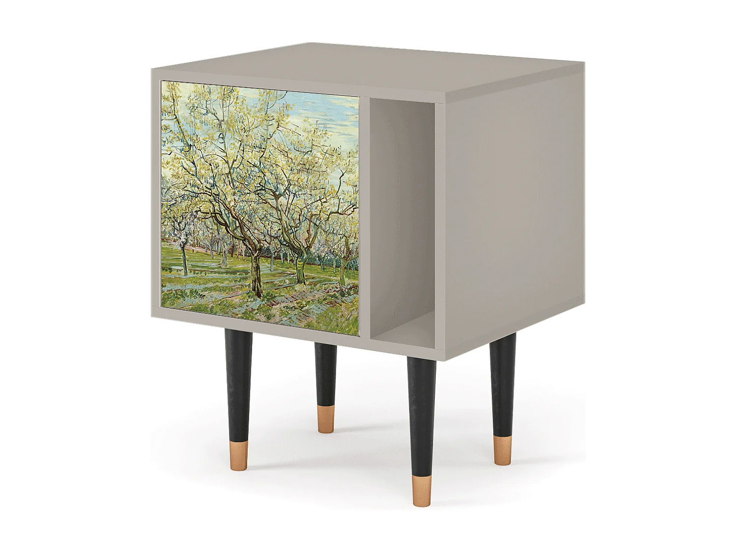 Stolik nocny - 57х69х48 cm - S2 - The Biały Orchard, Piaskowy