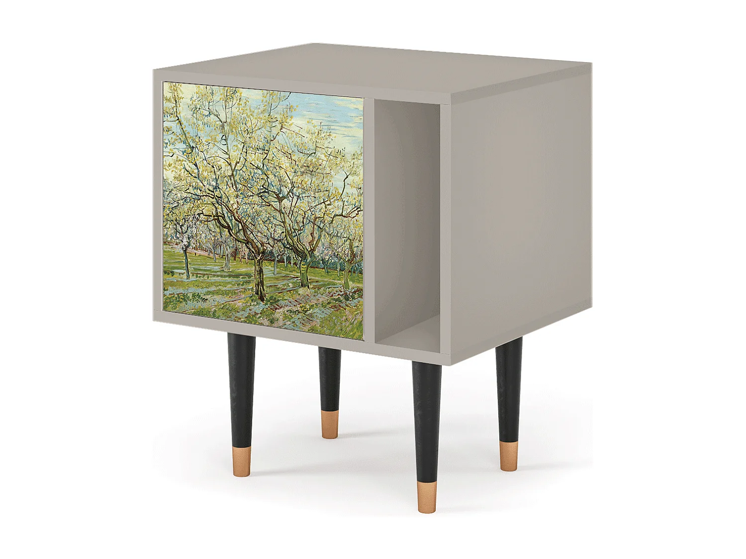Stolik nocny - 57х69х48 cm - S2 - The Biały Orchard, Piaskowy