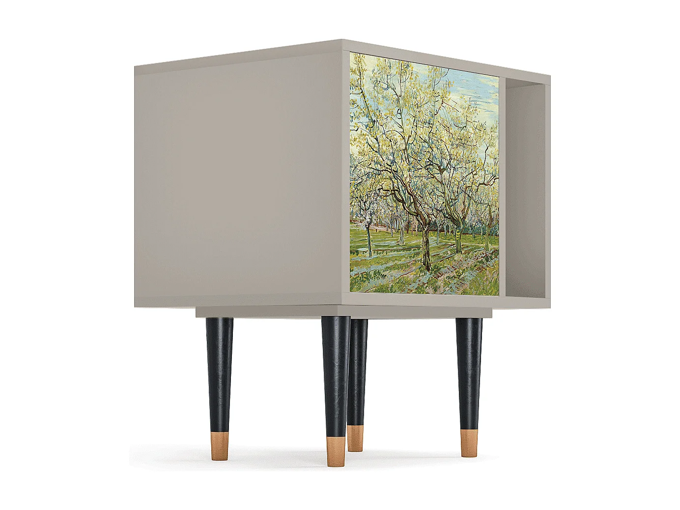 Stolik nocny - 57х69х48 cm - S2 - The Biały Orchard, Piaskowy