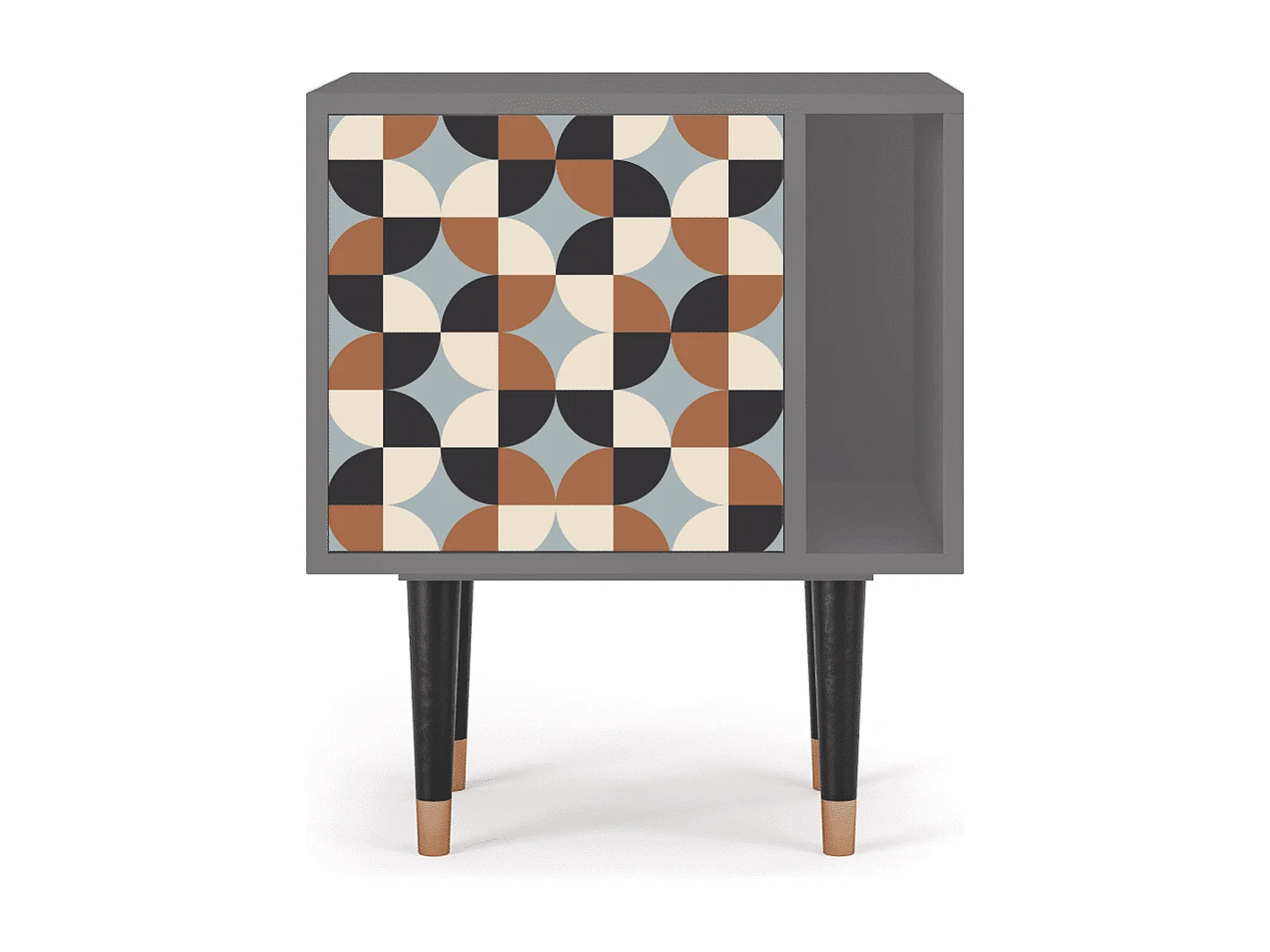 Stolik nocny - 57х69х48 cm - S2 - Brown Sensation, Szary