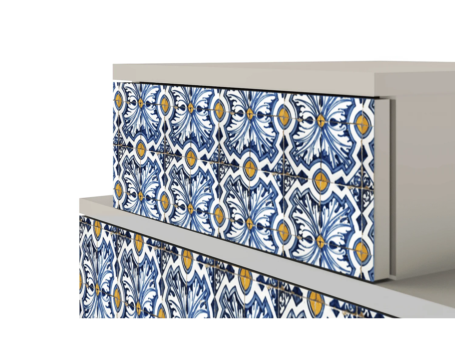 Stolik nocny - 58х58х41 cm - NS1 - Lovely Cornflowers, Piaskowy