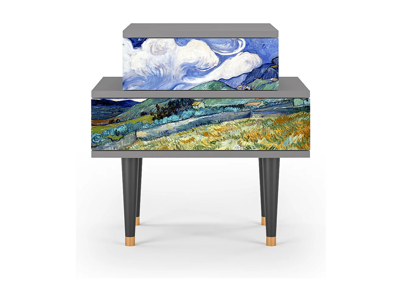 Table de nuit - 58х58х41 cm - NS1 - Landscape, Gris