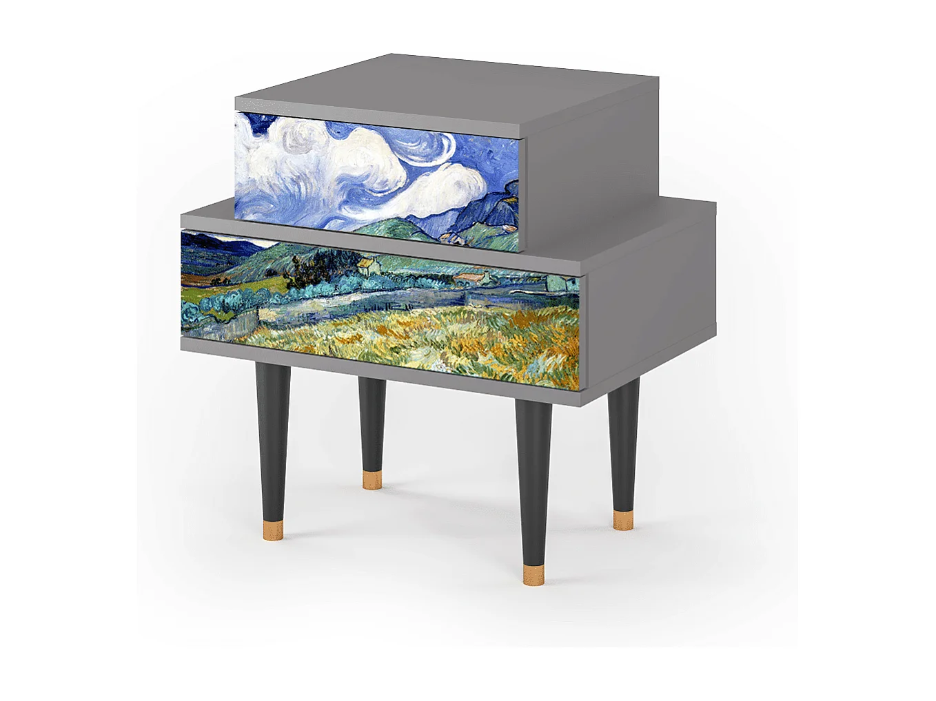 Table de nuit - 58х58х41 cm - NS1 - Landscape, Gris