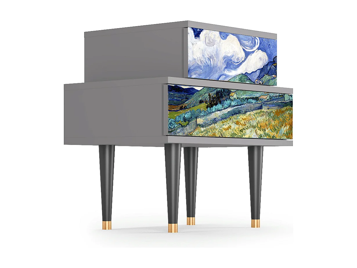 Table de nuit - 58х58х41 cm - NS1 - Landscape, Gris