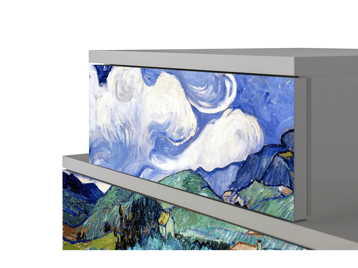 Table de nuit - 58х58х41 cm - NS1 - Landscape, Gris