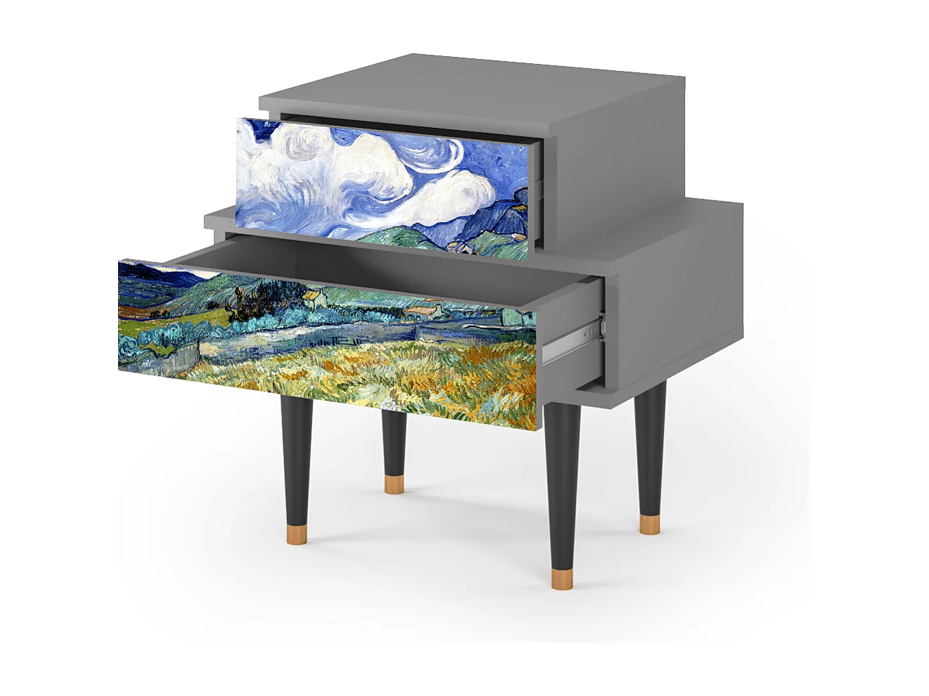 Table de nuit - 58х58х41 cm - NS1 - Landscape, Gris