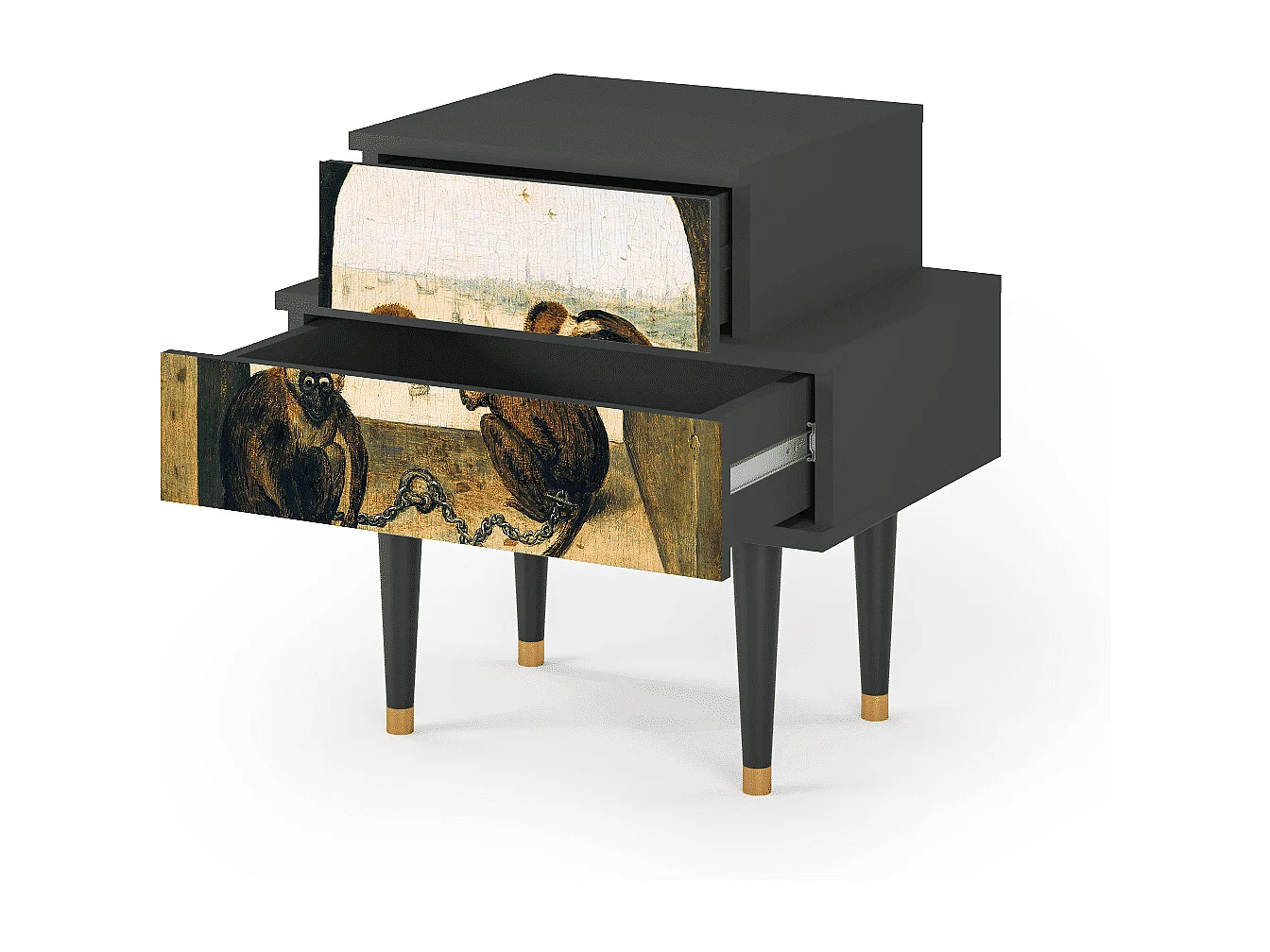 Stolik nocny - 58х58х41 cm - NS1 - Two Monkeys, Antracyt