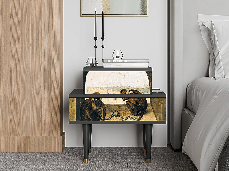 Stolik nocny - 58х58х41 cm - NS1 - Two Monkeys, Antracyt