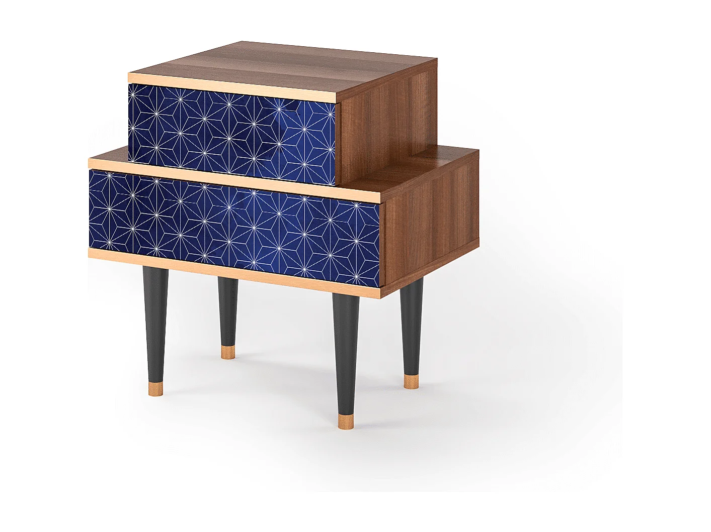 Stolik nocny - 58х58х41 cm - NS1 - Milky Way, Orzech