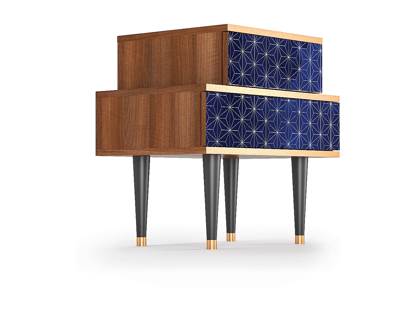 Stolik nocny - 58х58х41 cm - NS1 - Milky Way, Orzech