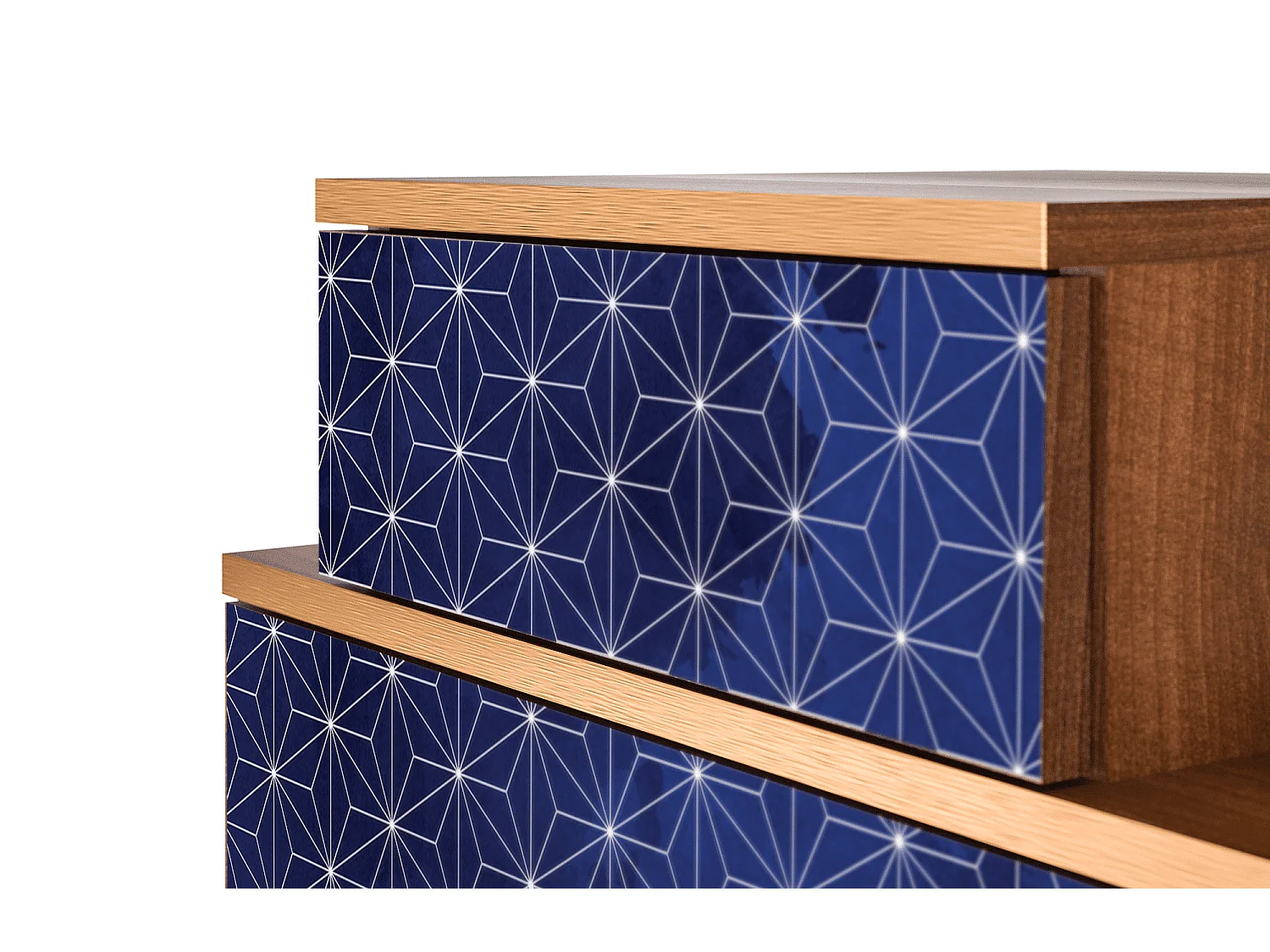 Stolik nocny - 58х58х41 cm - NS1 - Milky Way, Orzech