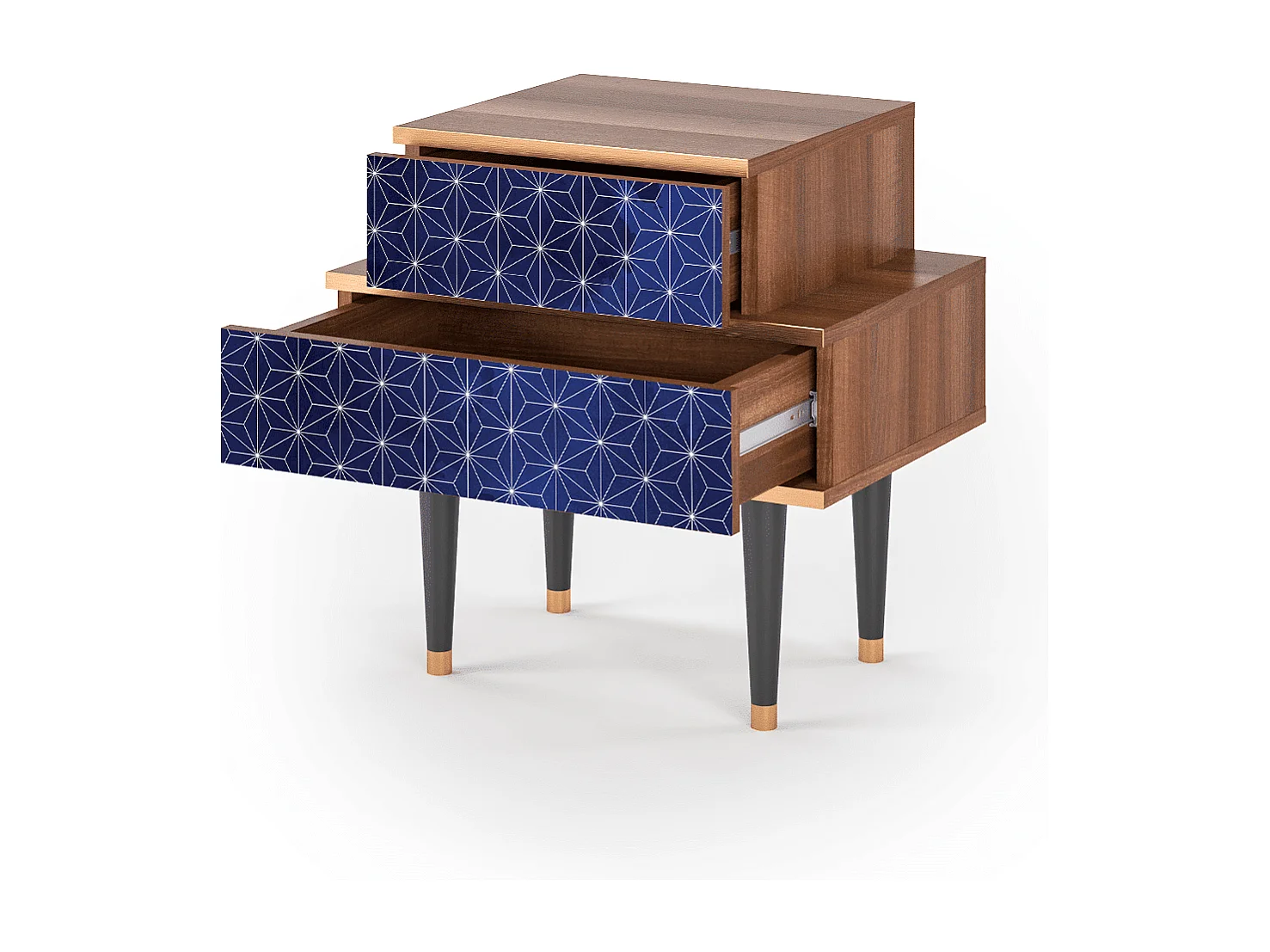 Stolik nocny - 58х58х41 cm - NS1 - Milky Way, Orzech