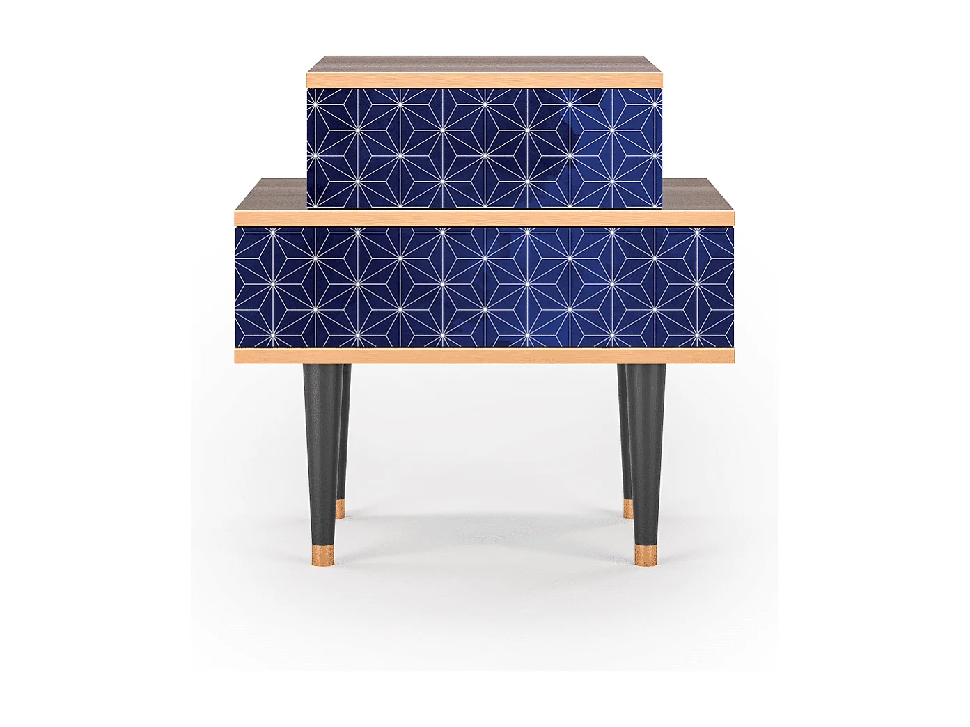 Stolik nocny - 58х58х41 cm - NS1 - Milky Way, Orzech