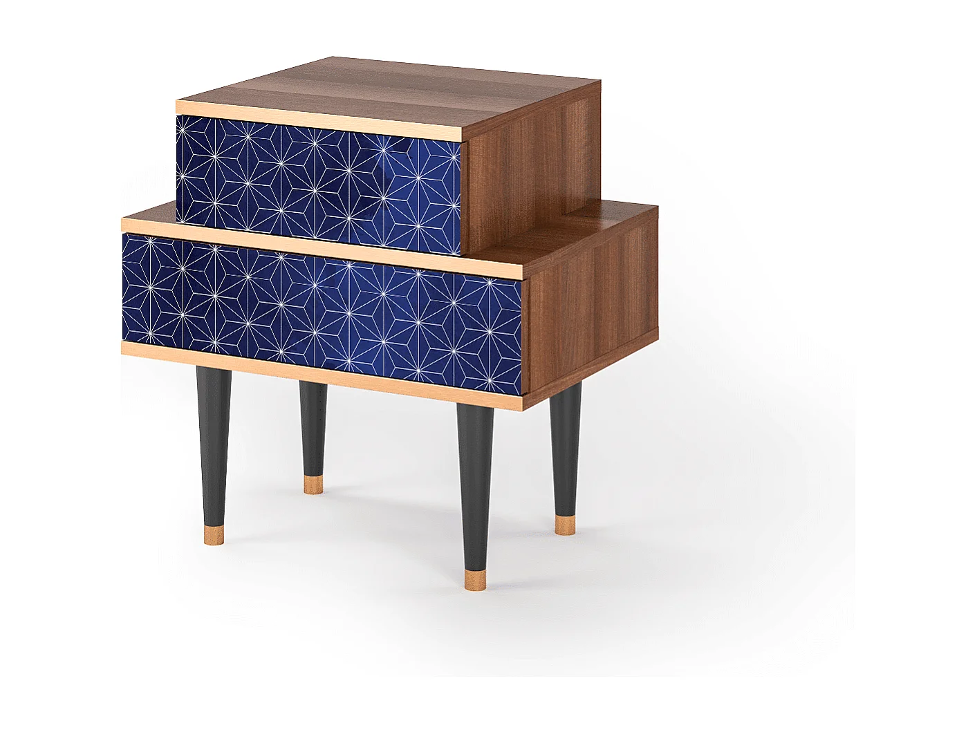 Stolik nocny - 58х58х41 cm - NS1 - Milky Way, Orzech