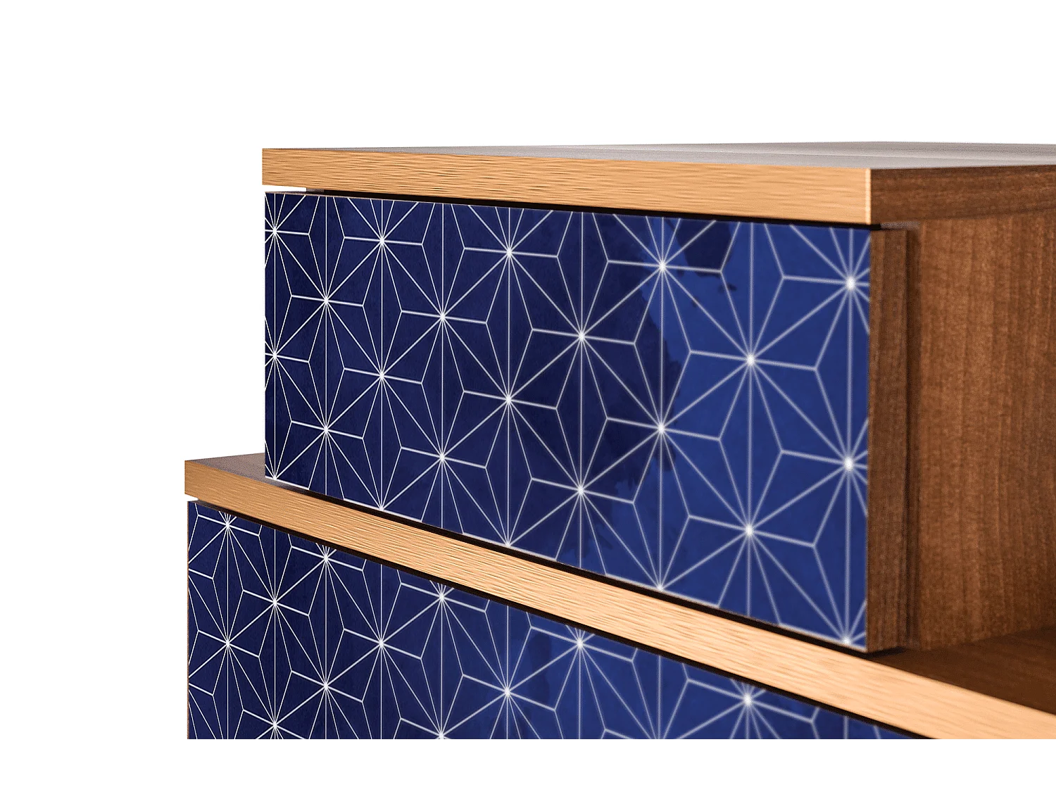 Stolik nocny - 58х58х41 cm - NS1 - Milky Way, Orzech