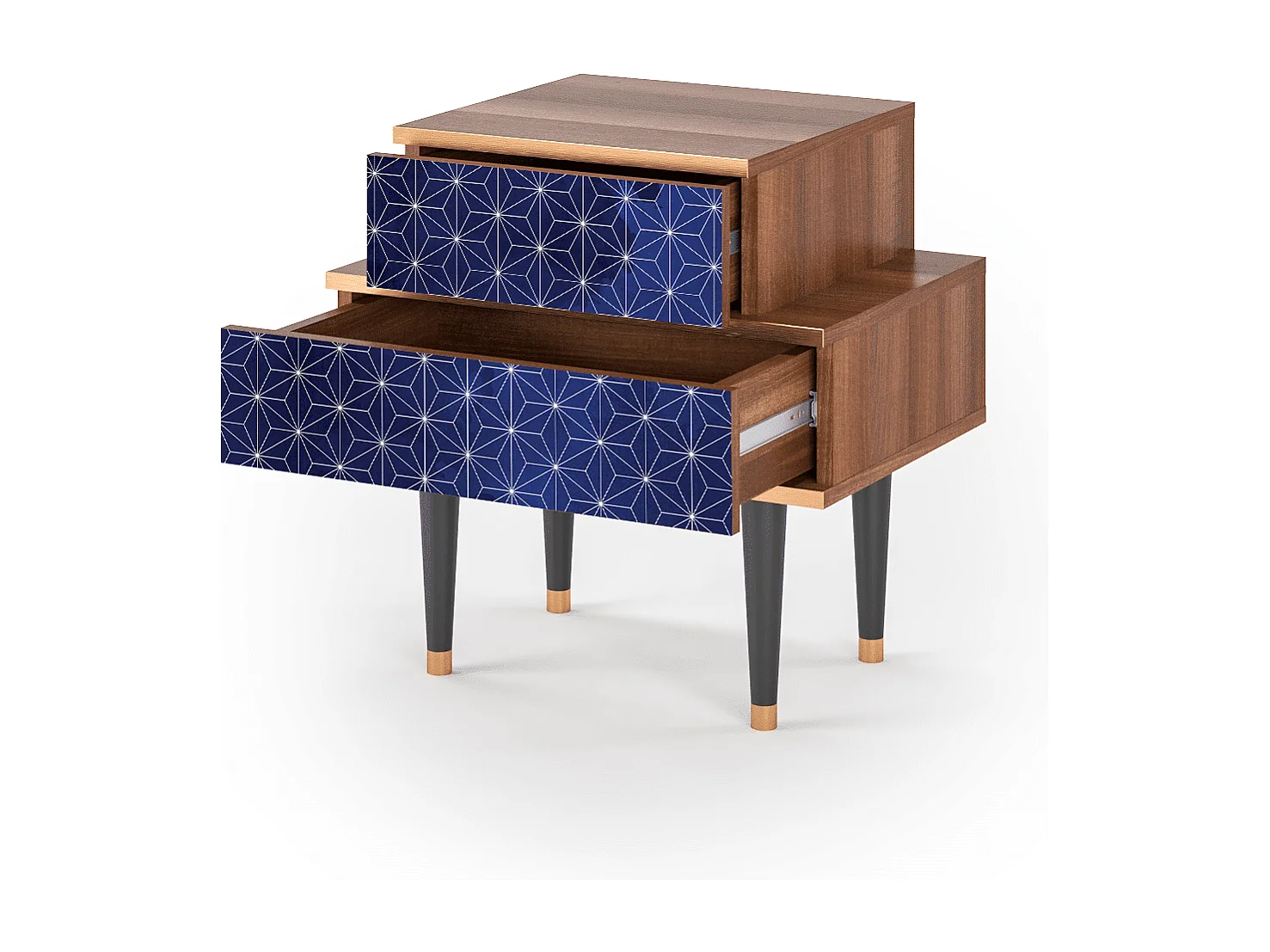 Stolik nocny - 58х58х41 cm - NS1 - Milky Way, Orzech