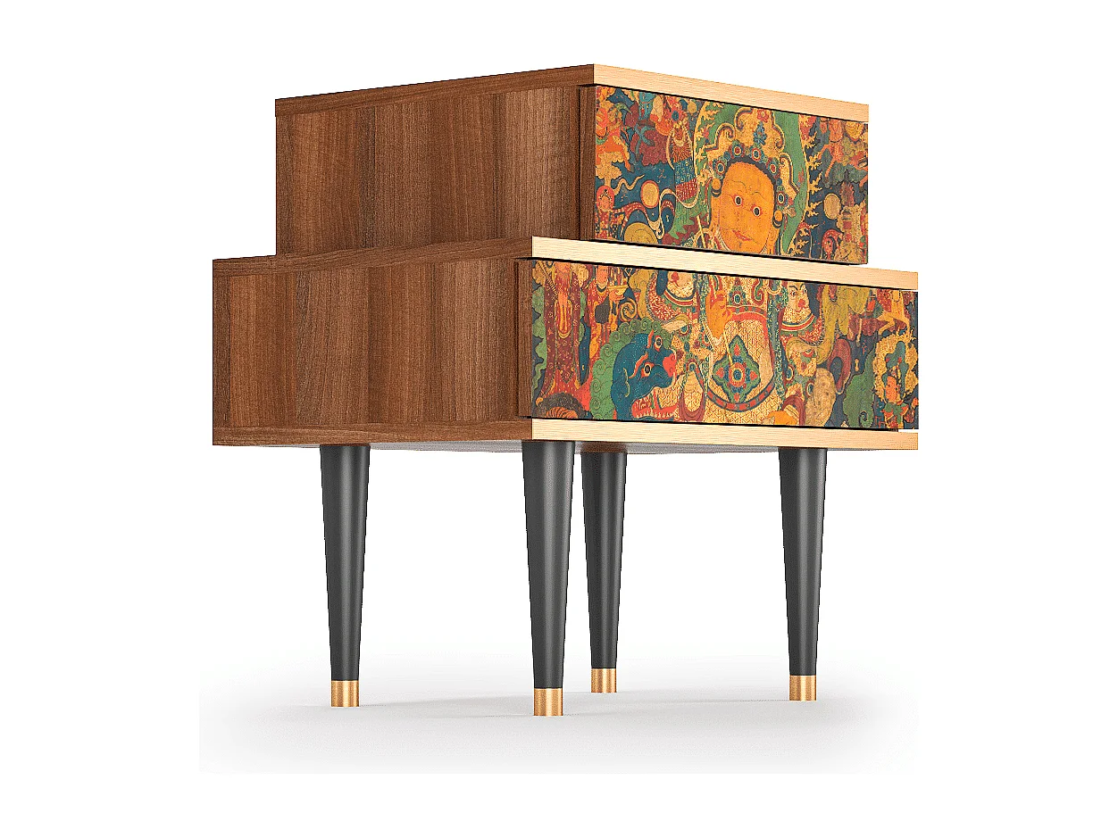 Mesita de noche - 58х58х41 cm - NS1 - God by Vaisravana , Nogal