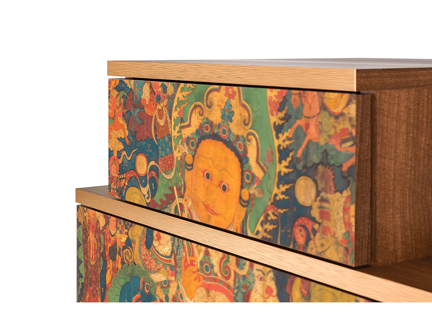 Mesita de noche - 58х58х41 cm - NS1 - God by Vaisravana , Nogal