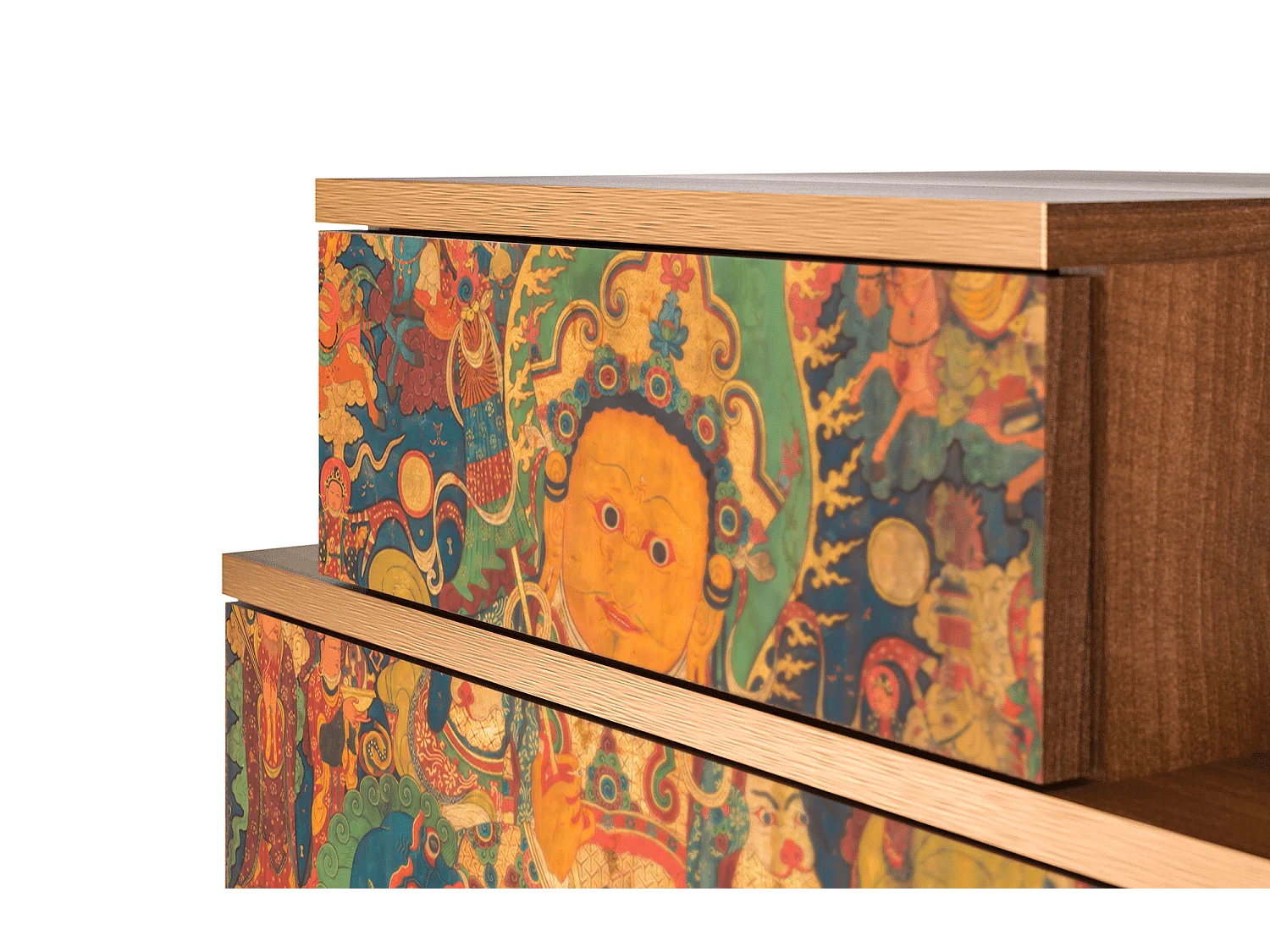 Stolik nocny - 58х58х41 cm - NS1 - God by Vaisravana , Orzech