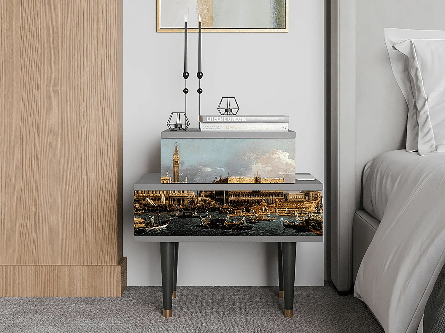 Comodino - 58х58х41 cm - NS1 - The Bucintoro, Grigio