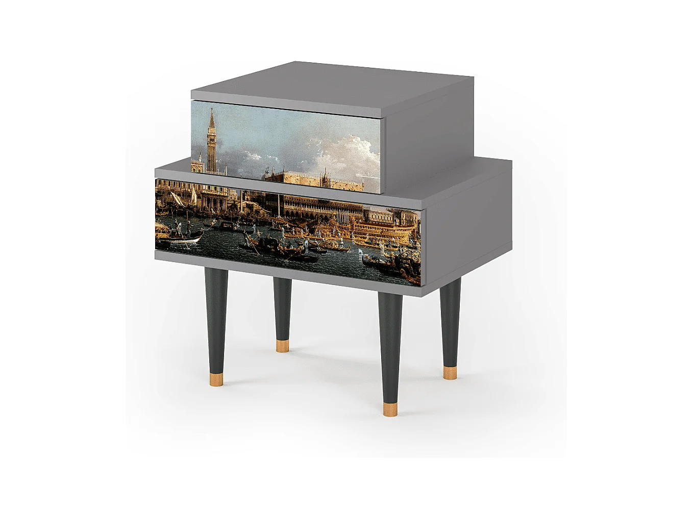 Criado-mudo - 58х58х41 cm - NS1 - The Bucintoro, Cinza