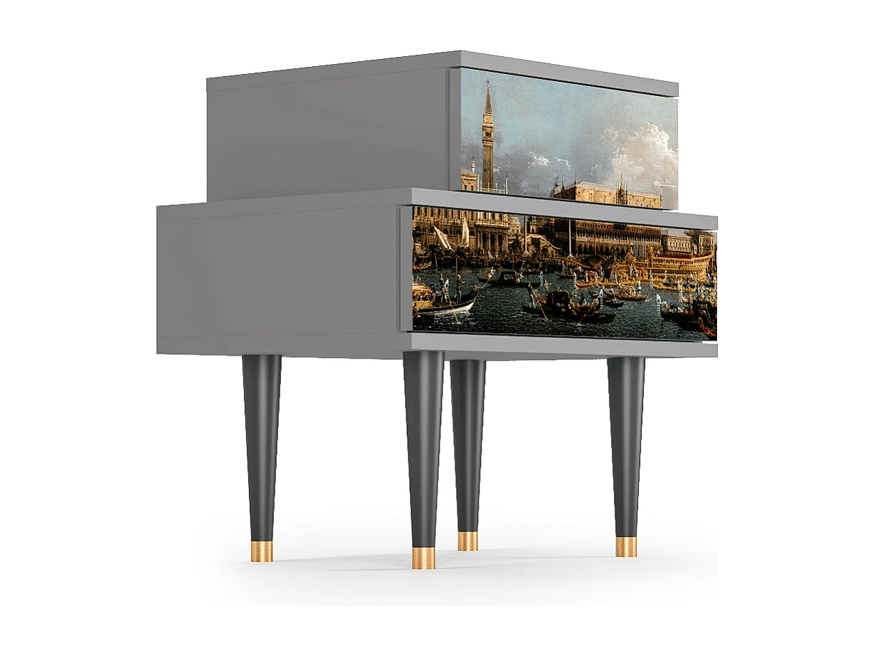 Criado-mudo - 58х58х41 cm - NS1 - The Bucintoro, Cinza