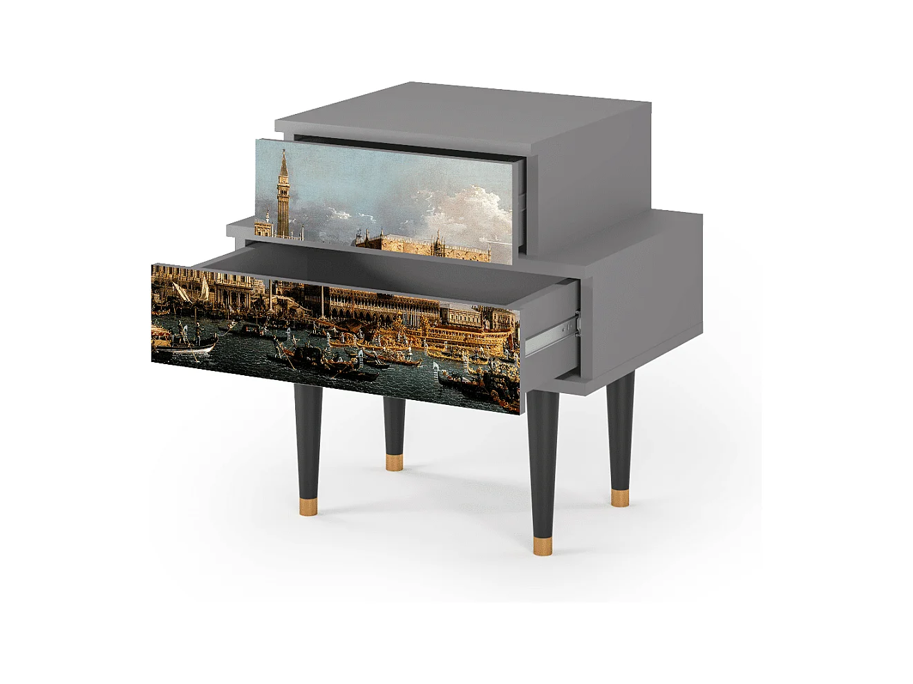 Criado-mudo - 58х58х41 cm - NS1 - The Bucintoro, Cinza