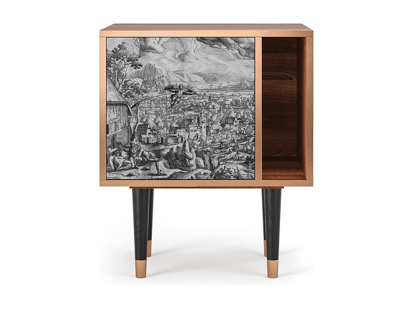 Stolik nocny - 57х69х48 cm - S2 - Departure, Orzech