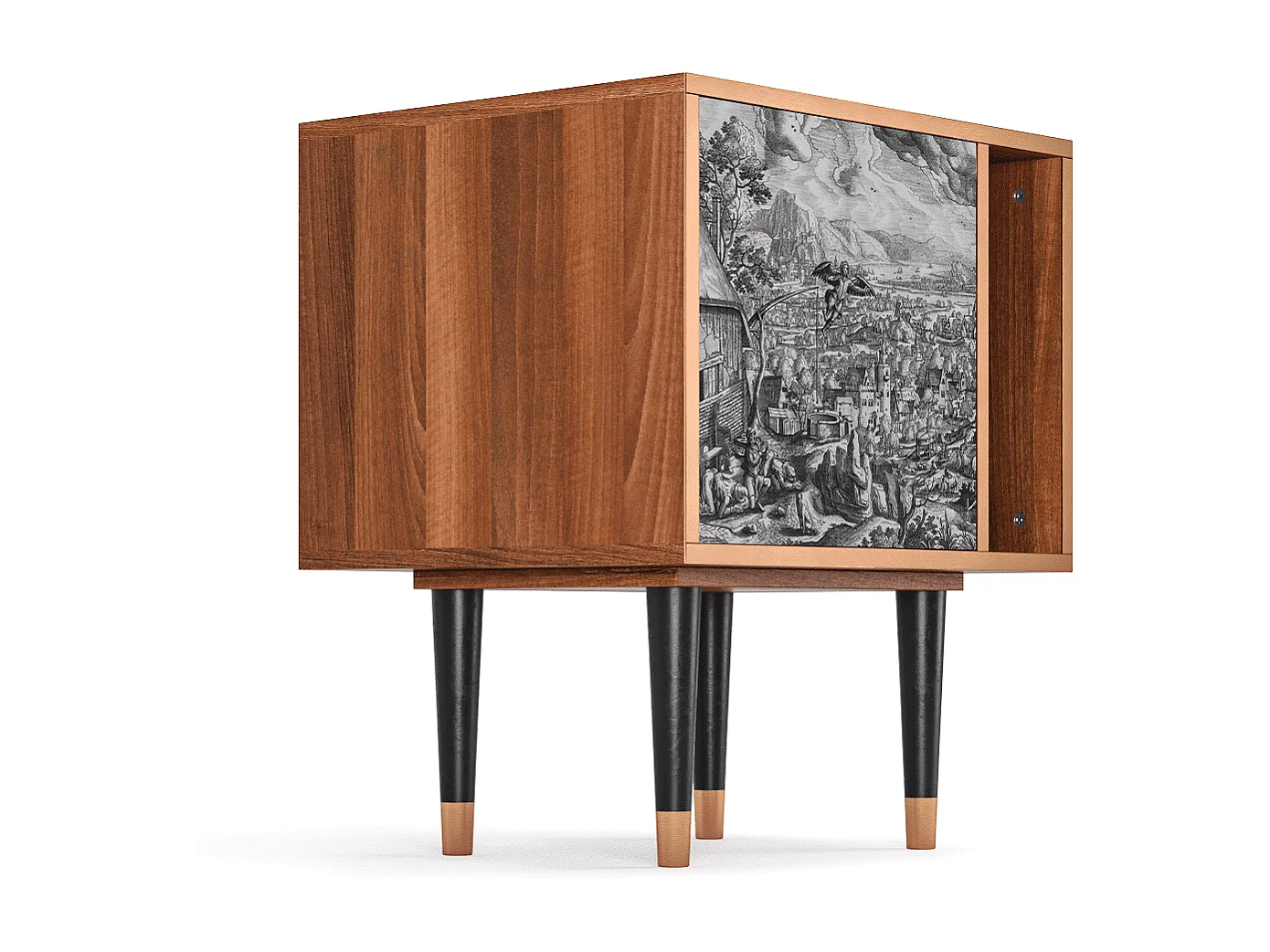 Stolik nocny - 57х69х48 cm - S2 - Departure, Orzech