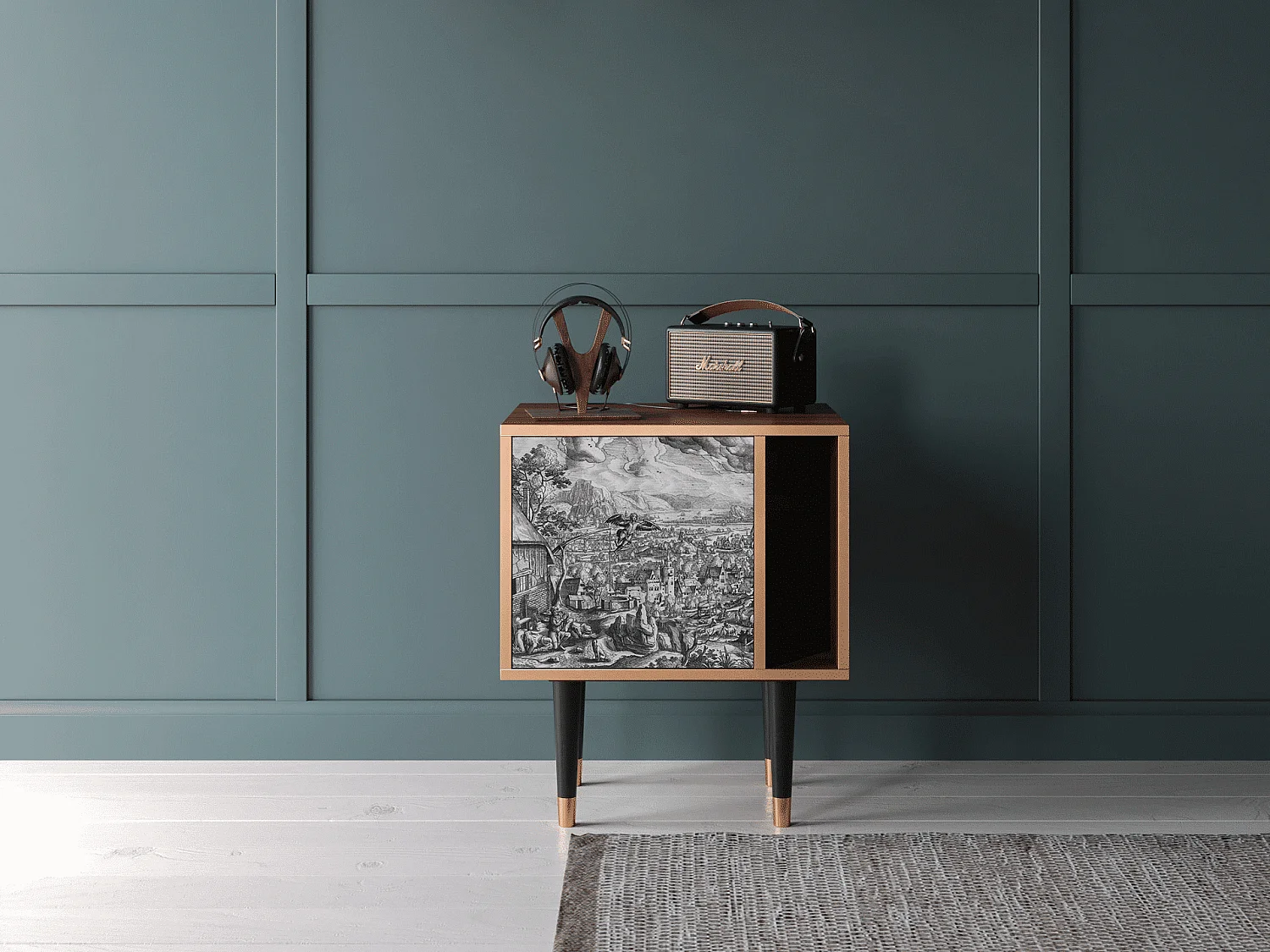 Table de nuit - 57х69х48 cm - S2 - Departure, Noyer