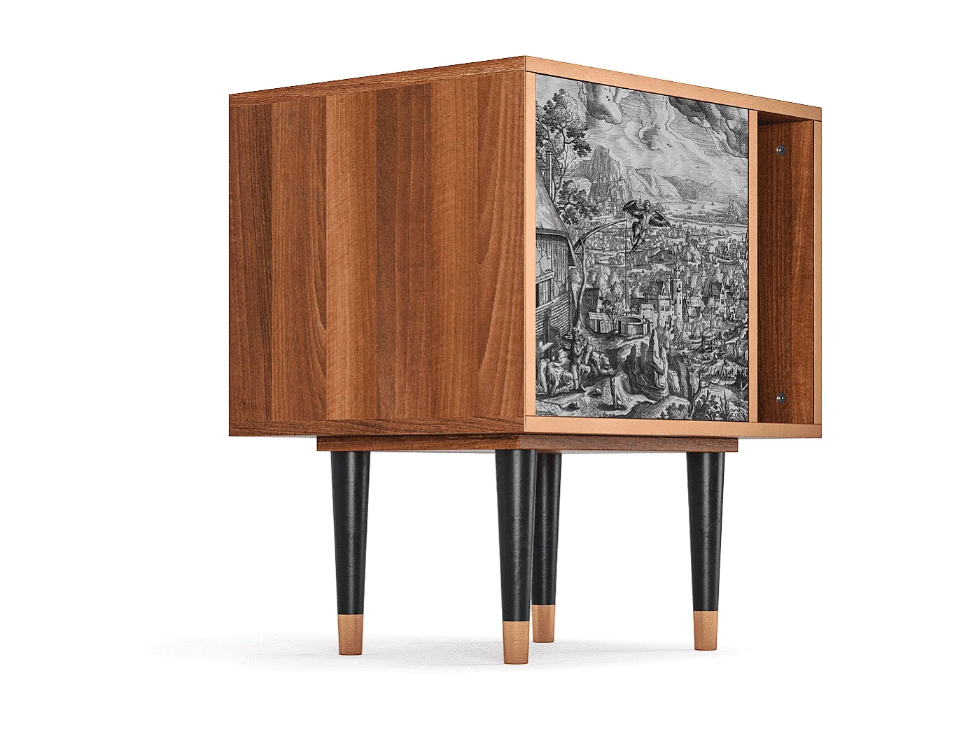 Stolik nocny - 57х69х48 cm - S2 - Departure, Orzech