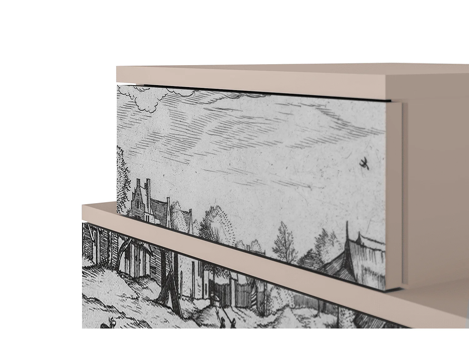 Comodino - 58х58х41 cm - NS1 - Country Village, Latte