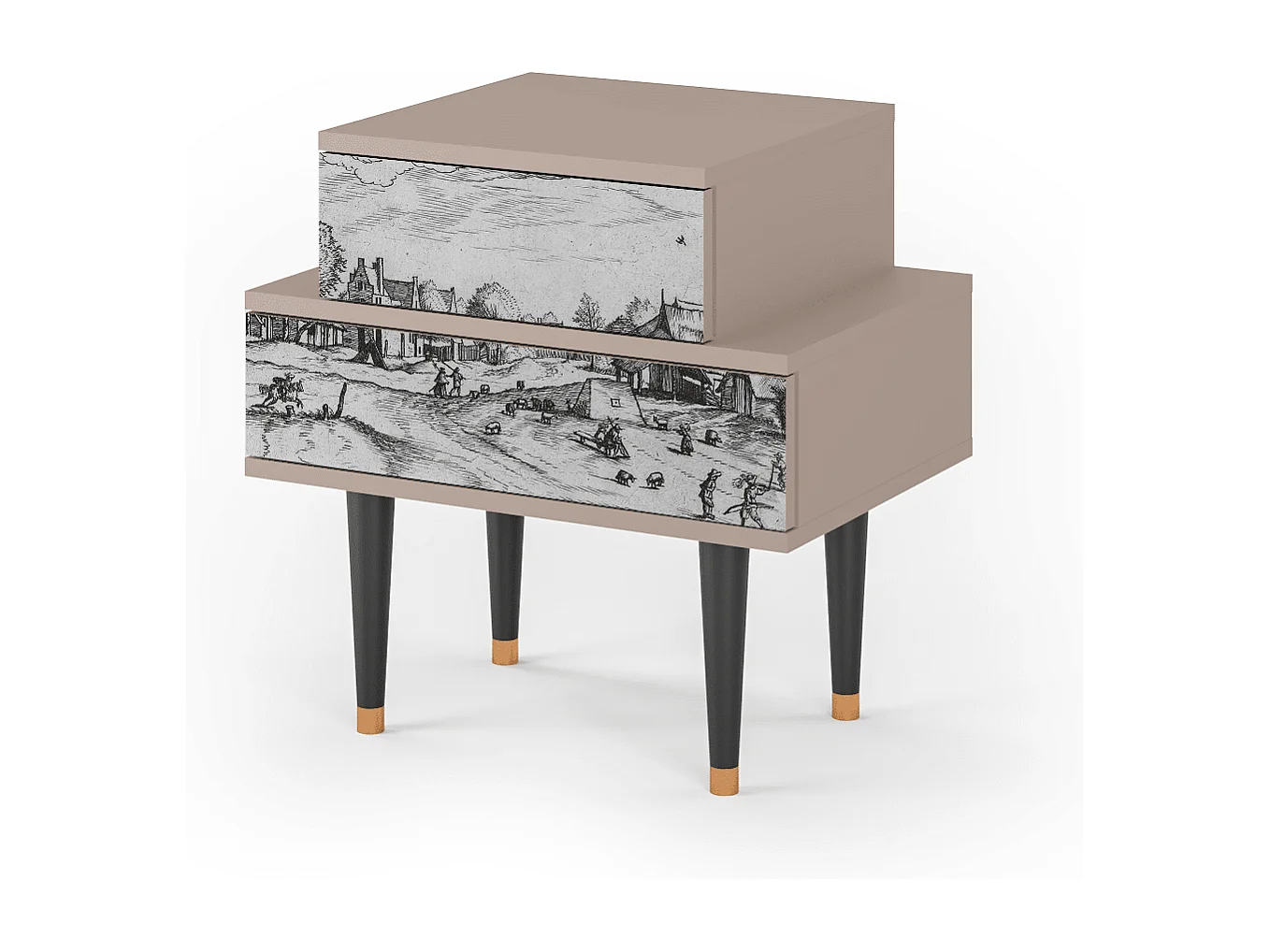 Nachtkastje - 58х58х41 cm - NS1 - Country Village, Latte