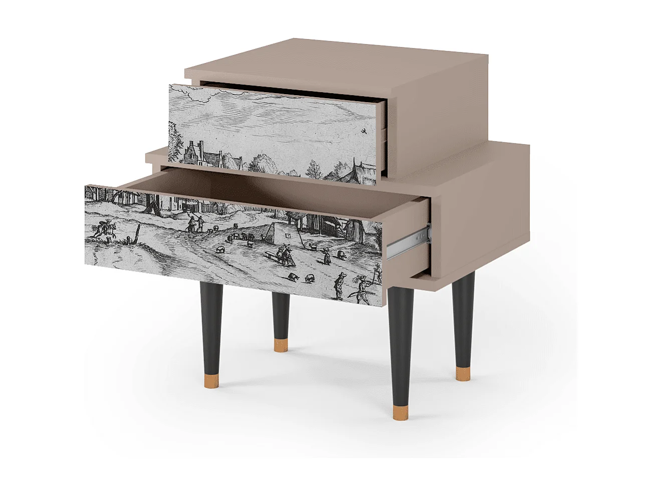 Nachtkastje - 58х58х41 cm - NS1 - Country Village, Latte