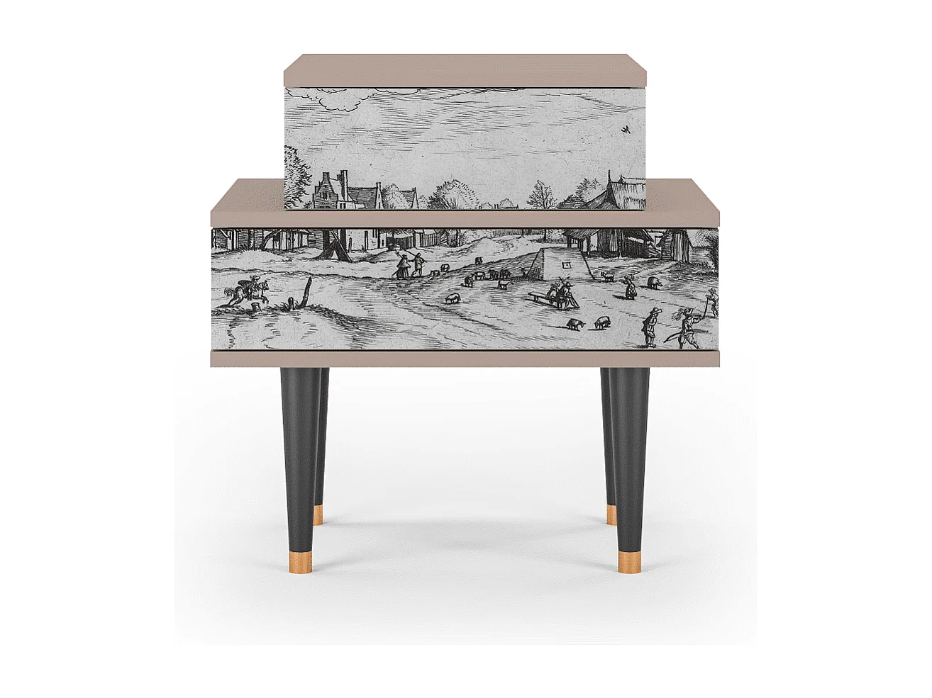 Table de nuit - 58х58х41 cm - NS1 - Country Village, Latte