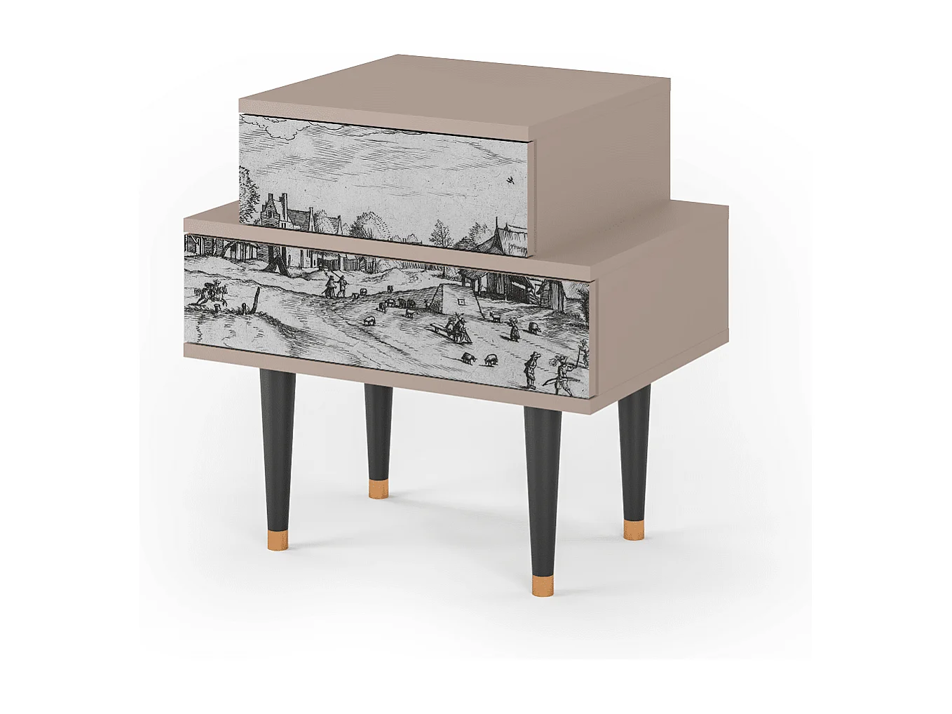 Table de nuit - 58х58х41 cm - NS1 - Country Village, Latte