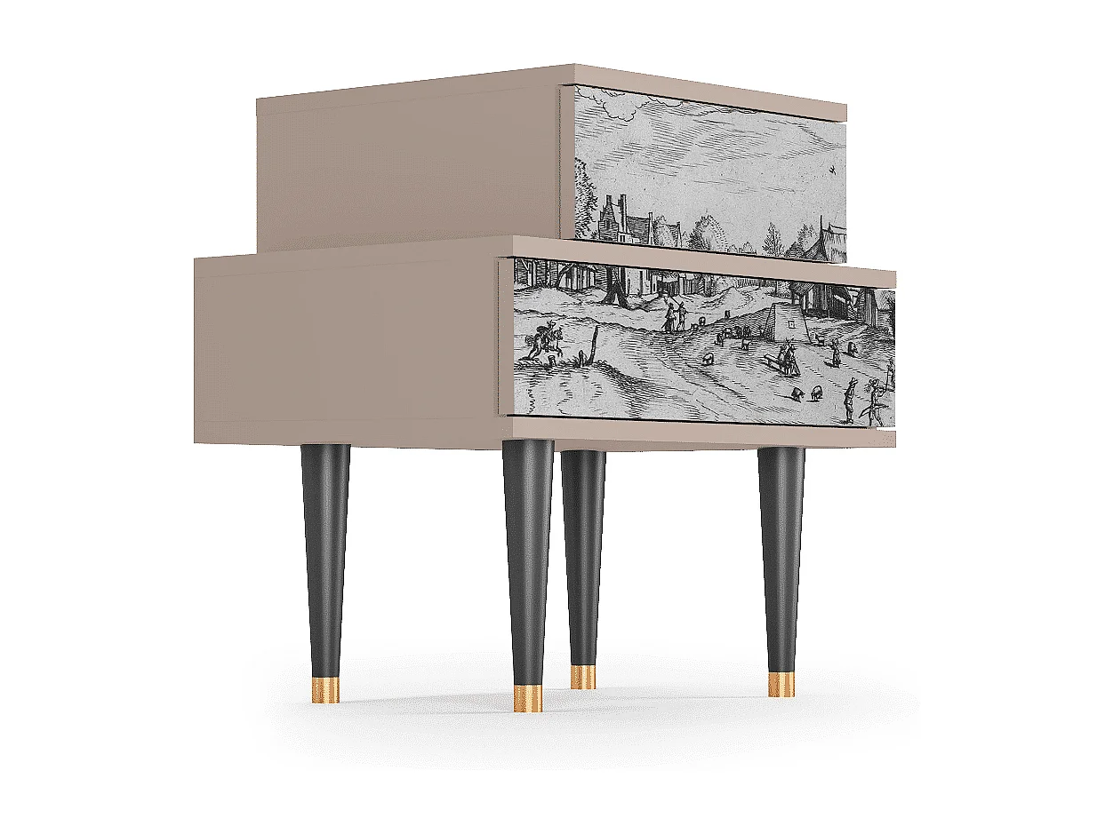 Table de nuit - 58х58х41 cm - NS1 - Country Village, Latte